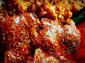 Chicken Mole, Rice