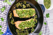 Load image into Gallery viewer, Salmon Sandwich, Chimichurri, Side Salad
